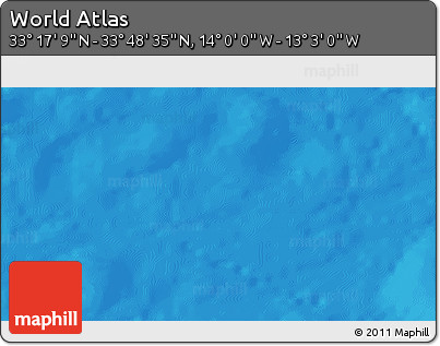 Physical 3D Map of the Area around 33° 32' 52" N, 13° 31' 30" W