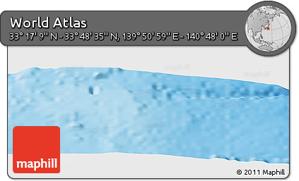 Physical Panoramic Map of the Area around 33° 32' 52" N, 140° 19' 29" E