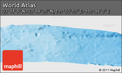 Physical Panoramic Map of the Area around 33° 32' 52" N, 140° 19' 29" E