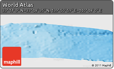 Physical Panoramic Map of the Area around 33° 32' 52" N, 140° 19' 29" E