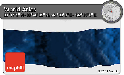 Physical Panoramic Map of the Area around 33° 32' 52" N, 142° 1' 30" E