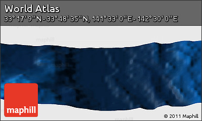 Physical Panoramic Map of the Area around 33° 32' 52" N, 142° 1' 30" E