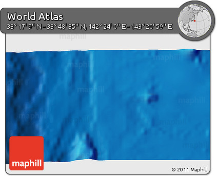 Physical 3D Map of the Area around 33° 32' 52" N, 142° 52' 30" E