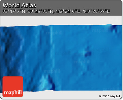 Physical 3D Map of the Area around 33° 32' 52" N, 142° 52' 30" E