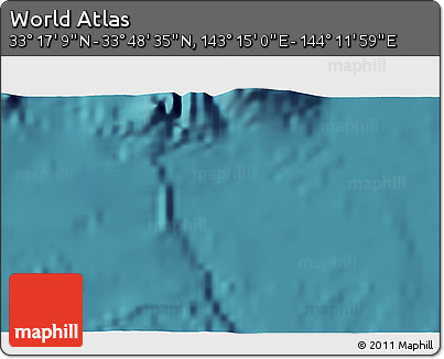 Satellite 3D Map of the Area around 33° 32' 52" N, 143° 43' 29" E