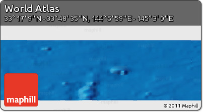 Physical Panoramic Map of the Area around 33° 32' 52" N, 144° 34' 29" E
