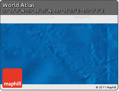Physical 3D Map of the Area around 33° 32' 52" N, 149° 40' 30" E