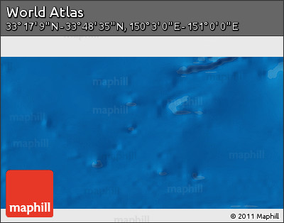 Physical 3D Map of the Area around 33° 32' 52" N, 150° 31' 30" E