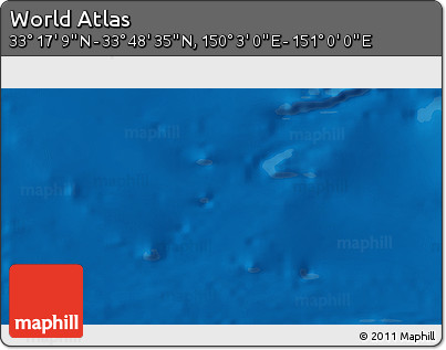 Physical 3D Map of the Area around 33° 32' 52" N, 150° 31' 30" E