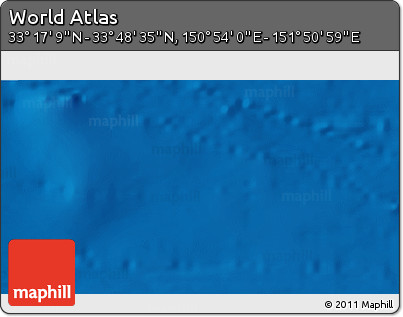 Physical 3D Map of the Area around 33° 32' 52" N, 151° 22' 30" E