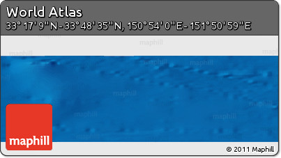 Physical Panoramic Map of the Area around 33° 32' 52" N, 151° 22' 30" E