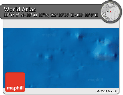 Physical 3D Map of the Area around 33° 32' 52" N, 153° 4' 29" E