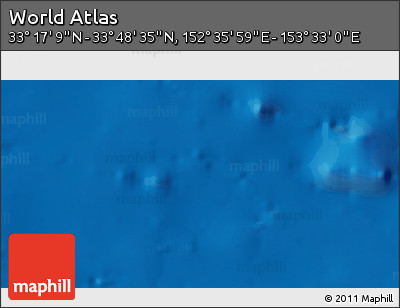 Physical 3D Map of the Area around 33° 32' 52" N, 153° 4' 29" E