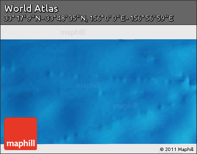 Physical 3D Map of the Area around 33° 32' 52" N, 156° 28' 29" E