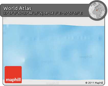 Physical 3D Map of the Area around 33° 32' 52" N, 15° 22' 30" E
