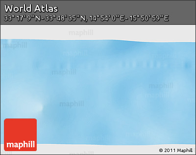 Physical 3D Map of the Area around 33° 32' 52" N, 15° 22' 30" E