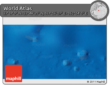 Physical 3D Map of the Area around 33° 32' 52" N, 162° 25' 30" E