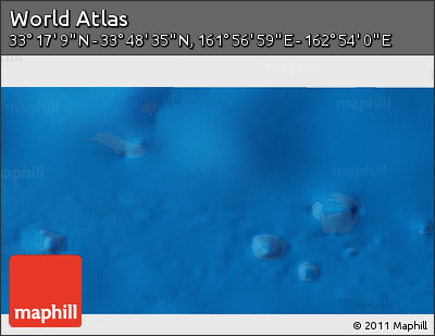 Physical 3D Map of the Area around 33° 32' 52" N, 162° 25' 30" E