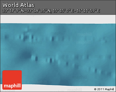 Satellite 3D Map of the Area around 33° 32' 52" N, 16° 13' 30" E