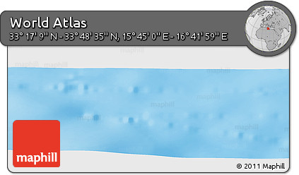 Physical Panoramic Map of the Area around 33° 32' 52" N, 16° 13' 30" E