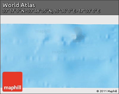 Physical 3D Map of the Area around 33° 32' 52" N, 17° 4' 30" E
