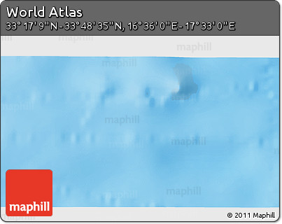 Physical 3D Map of the Area around 33° 32' 52" N, 17° 4' 30" E