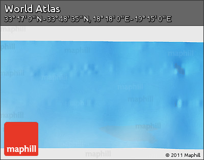 Physical 3D Map of the Area around 33° 32' 52" N, 18° 46' 29" E