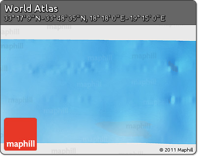 Physical 3D Map of the Area around 33° 32' 52" N, 18° 46' 29" E