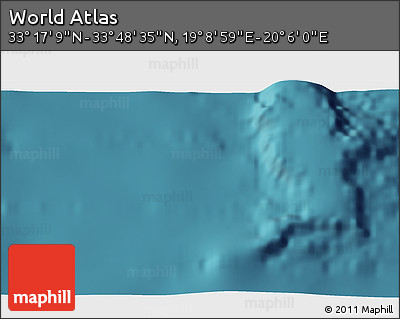 Satellite 3D Map of the Area around 33° 32' 52" N, 19° 37' 30" E