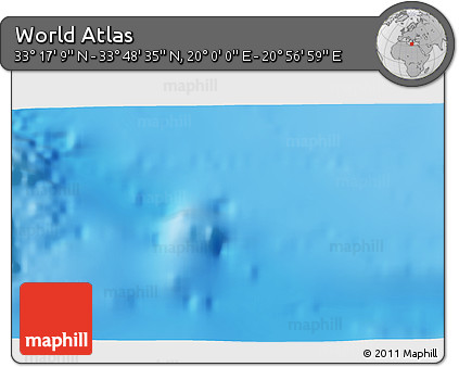 Physical 3D Map of the Area around 33° 32' 52" N, 20° 28' 30" E