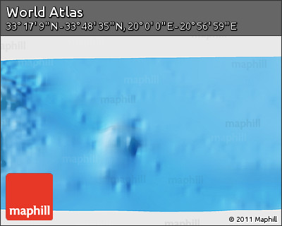 Physical 3D Map of the Area around 33° 32' 52" N, 20° 28' 30" E