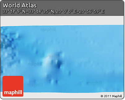 Physical 3D Map of the Area around 33° 32' 52" N, 20° 28' 30" E