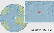 Savanna Style Location Map of the area around 33° 32' 52" N, 20° 19' 30" W, hill shading