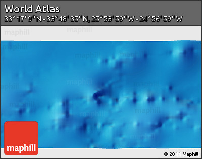 Physical 3D Map of the Area around 33° 32' 52" N, 25° 25' 29" W