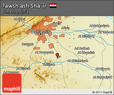 Physical 3D Map of Ḩawsh Ash Sha`īr