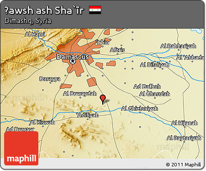 Physical 3D Map of Ḩawsh Ash Sha`īr