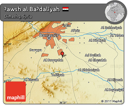 Physical Map of Ḩawsh Al Baḩdalīyah