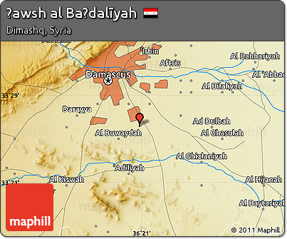 Physical Map of Ḩawsh Al Baḩdalīyah