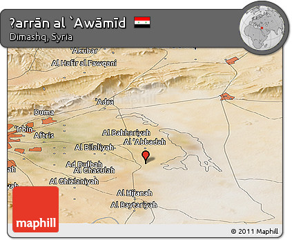 Satellite Panoramic Map of Ḩarrān Al `Awāmīd
