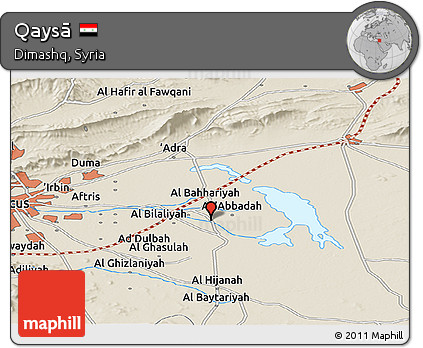 Shaded Relief Panoramic Map of Qaysā