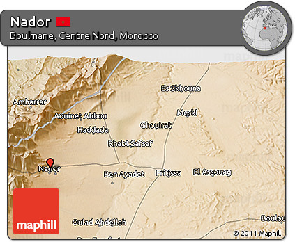 Satellite 3D Map of Nador