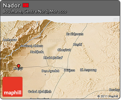 Satellite 3D Map of Nador