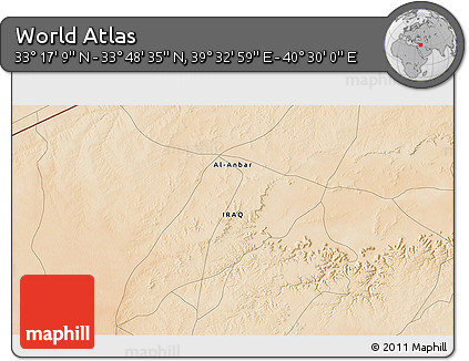 Satellite 3D Map of the Area around 33° 32' 52" N, 40° 1' 29" E