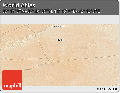 Satellite 3D Map of the Area around 33° 32' 52" N, 41° 43' 30" E