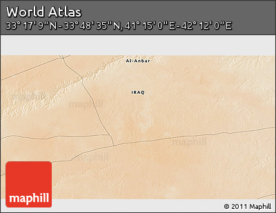Satellite 3D Map of the Area around 33° 32' 52" N, 41° 43' 30" E