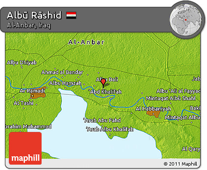 Physical 3D Map of Albū Rāshid