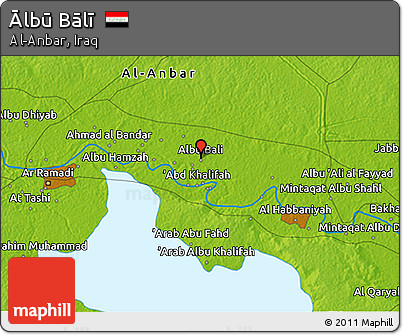 Physical 3D Map of Ālbū Bālī
