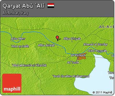 Physical 3D Map of Qaryat Abū `Alī