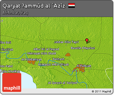 Physical 3D Map of Qaryat Ḩammūd Al `Azīz