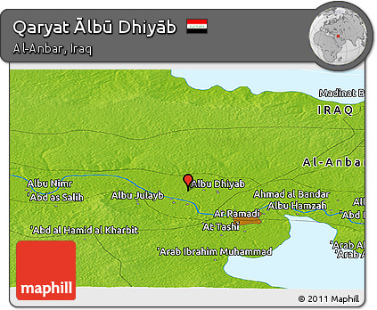 Physical Panoramic Map of Qaryat Ālbū Dhiyāb